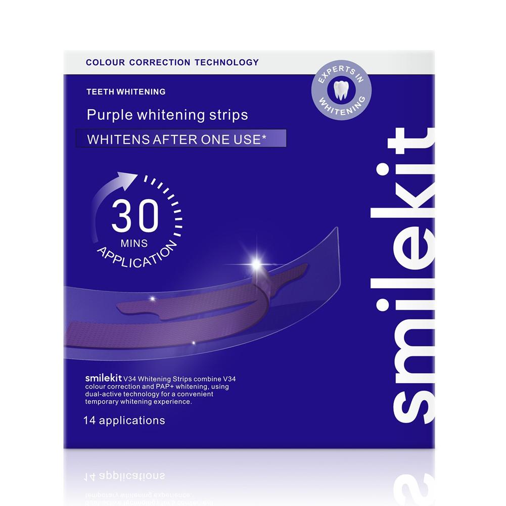 Teeth Whitening Flash - ﻿Smilekit Teeth Whitening Strips Purple V34