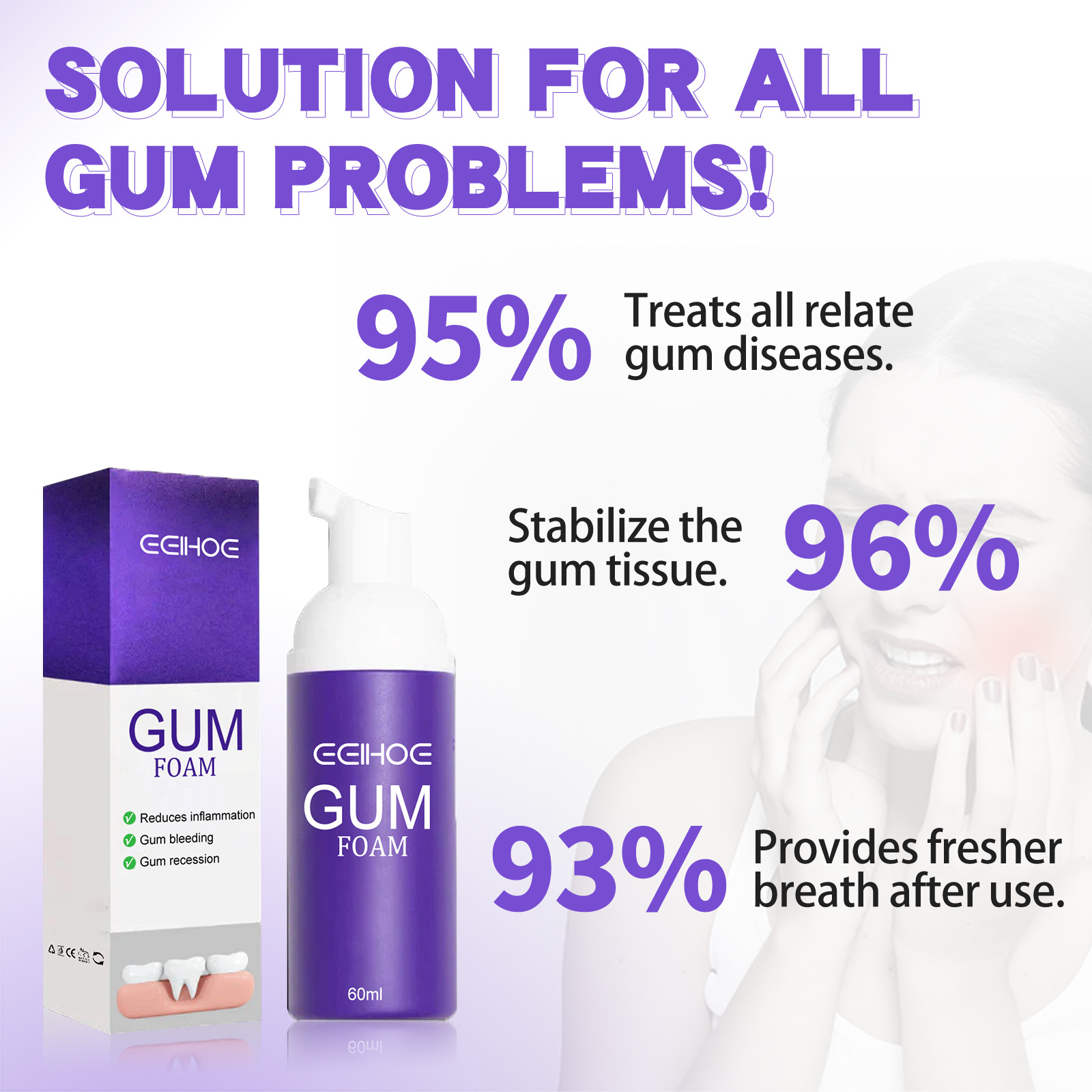 60ml Teeth Whitening Mousse V3 - Teeth Whitening Treatment recension och pris